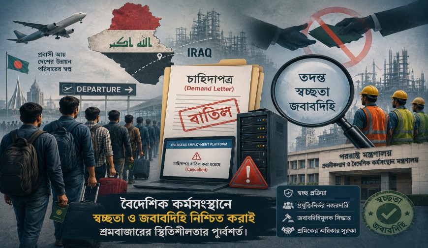 শ্রমবাজারে স্বচ্ছতা নিশ্চিত করা জরুরি: ইরাকের চাহিদাপত্র বিতর্ক ও আমাদের করণীয়